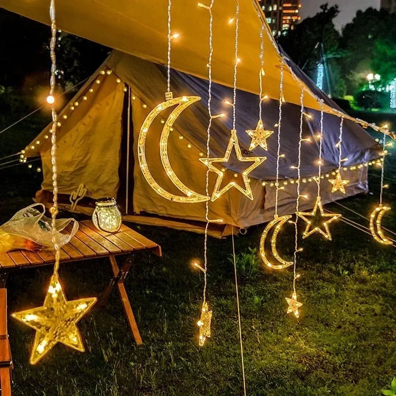 Ramadan Star and Moon Led Curtain Lights