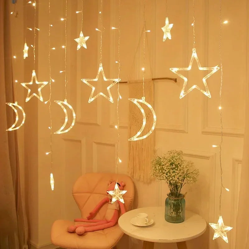 Ramadan Star and Moon Led Curtain Lights