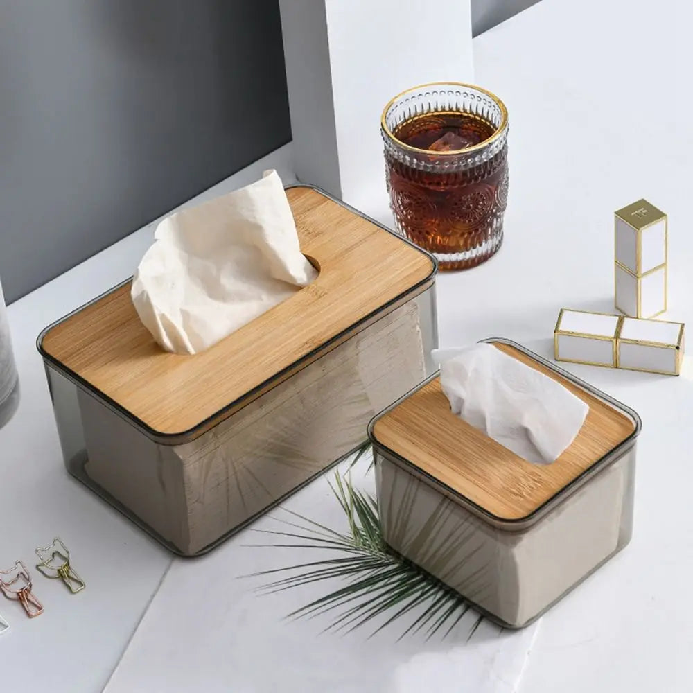 Japanese Style Wooden Lid Napkin Tissue Box