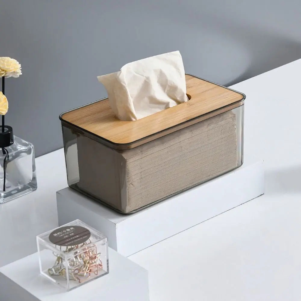 Japanese Style Wooden Lid Napkin Tissue Box