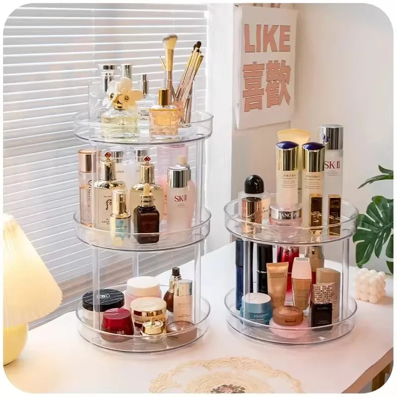 Acrylic makeup rotating storage organizer