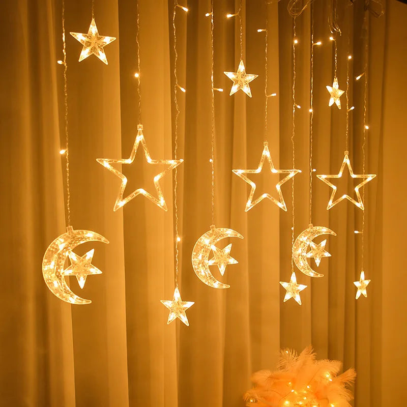 Ramadan Star and Moon Led Curtain Lights