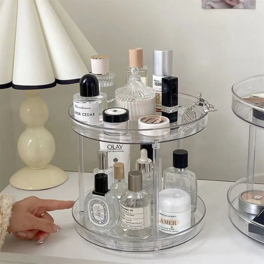 Acrylic makeup rotating storage organizer