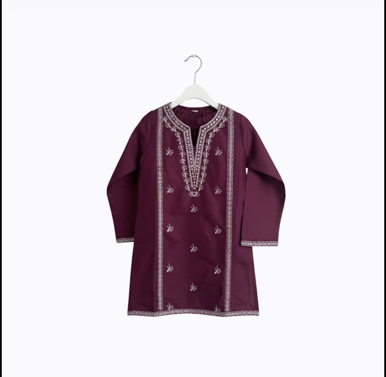 Embroidered Maroon Kurta
